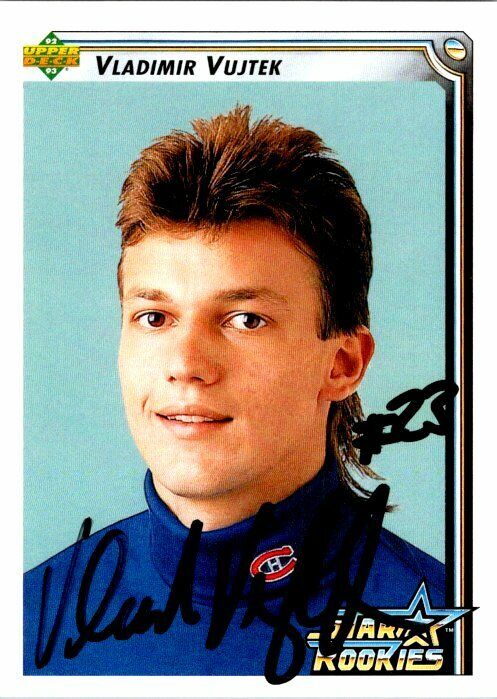 Vladimir Vujtek Canadiens Hand Signed 1992-93 Upper Deck Hockey Card 417 NM