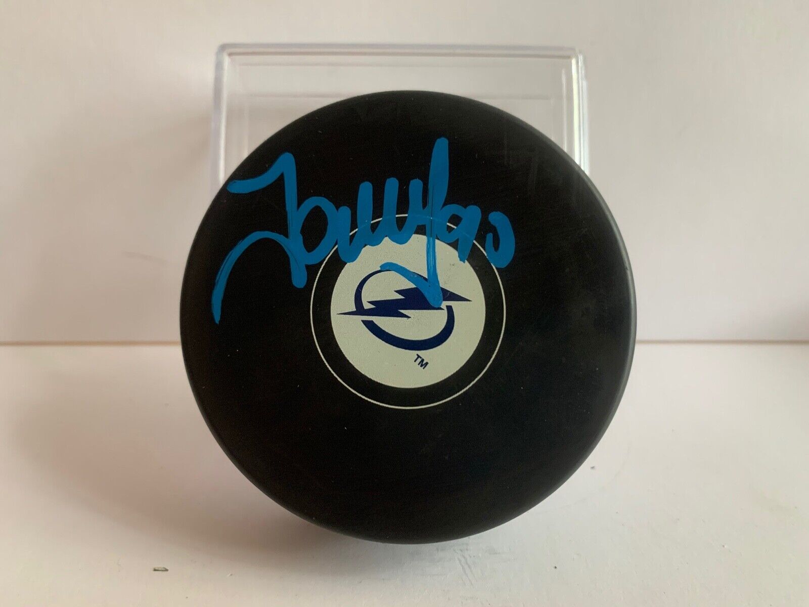 Vladislav Namestnikov Autographed Official NHL Tampa Bay Lightning Logo Puck