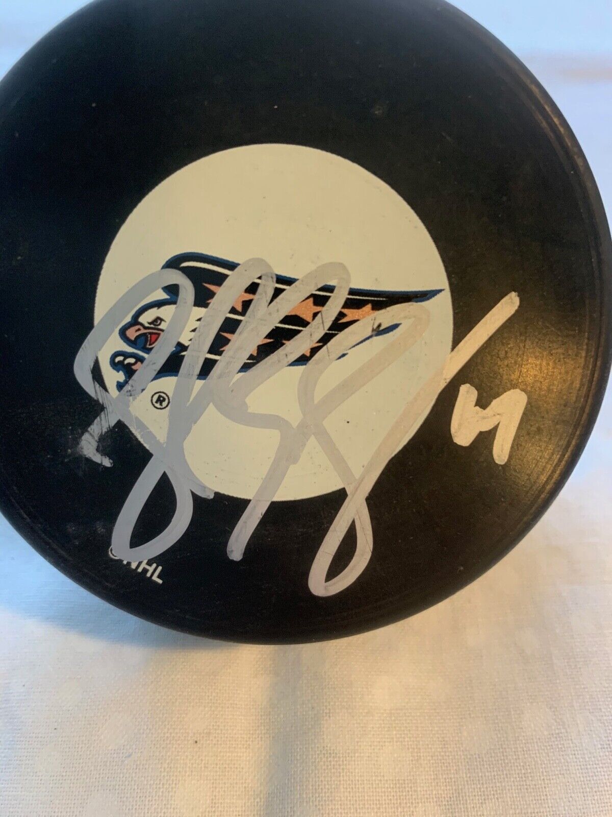 Washington Capitals NHL Puck Autographed by Steve Eminger w/ All Sports COA