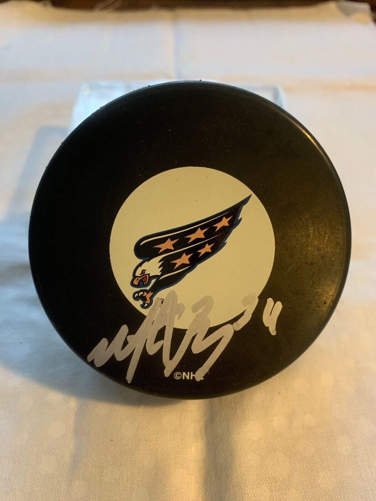 Washington Nationals Hockey Puck Autographed by Mathieu Biron w/ All Sports COA