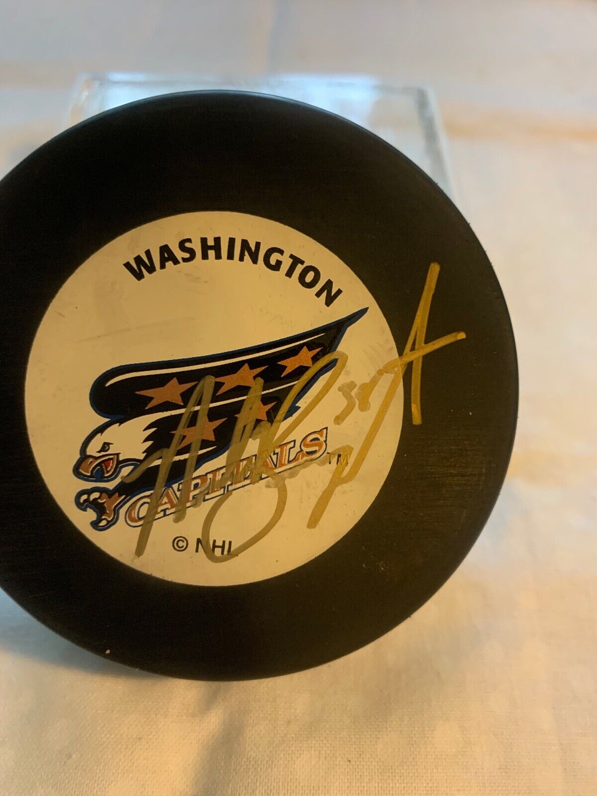 Washington Nationals Hockey Puck Autographed by Nolan Baumgartner All Sports COA