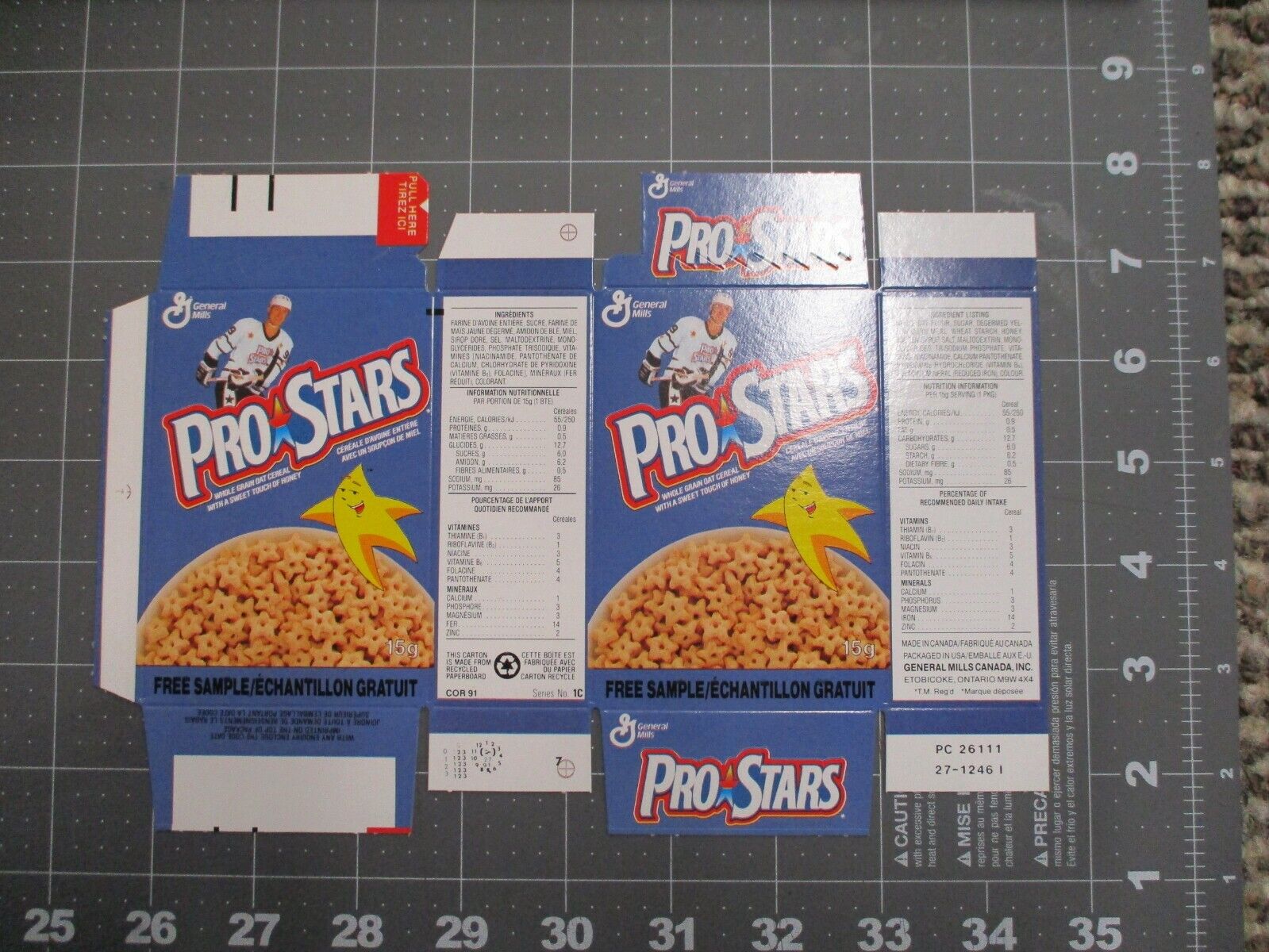 WAYNE GRETZKY Pro Stars Cereal PROMO Mini Sample Box FLAT BOX MINT