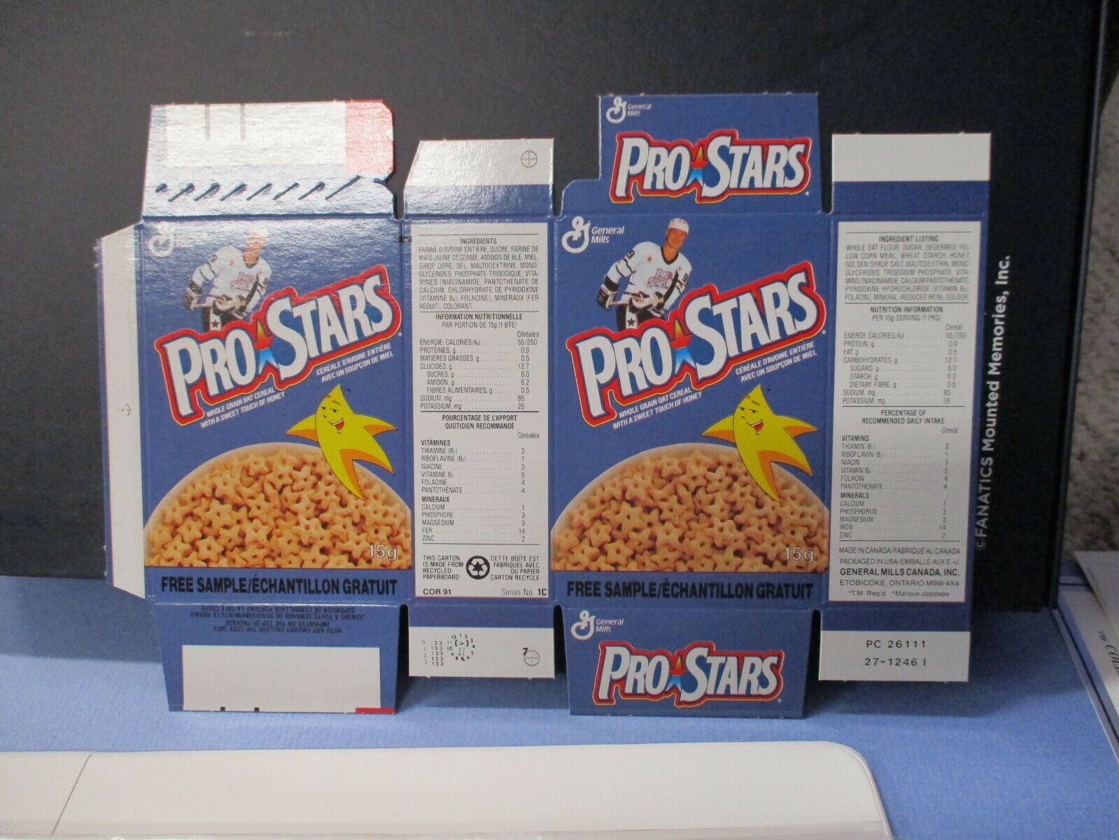 WAYNE GRETZKY Pro Stars Cereal PROMO Mini Sample Box FLAT BOX MINT