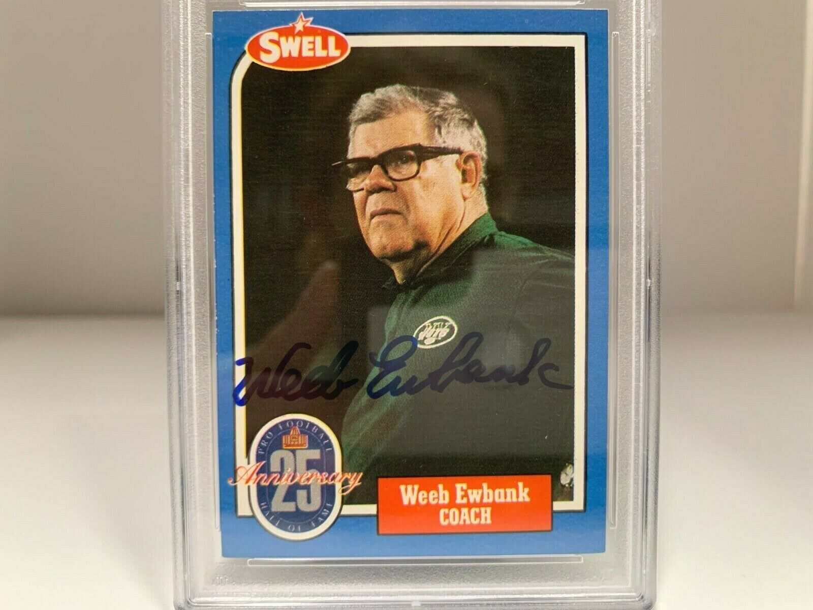 Weeb Ewbank HOF Jets Coach Autographed Signed Swell Card PSA Certified Slabbed