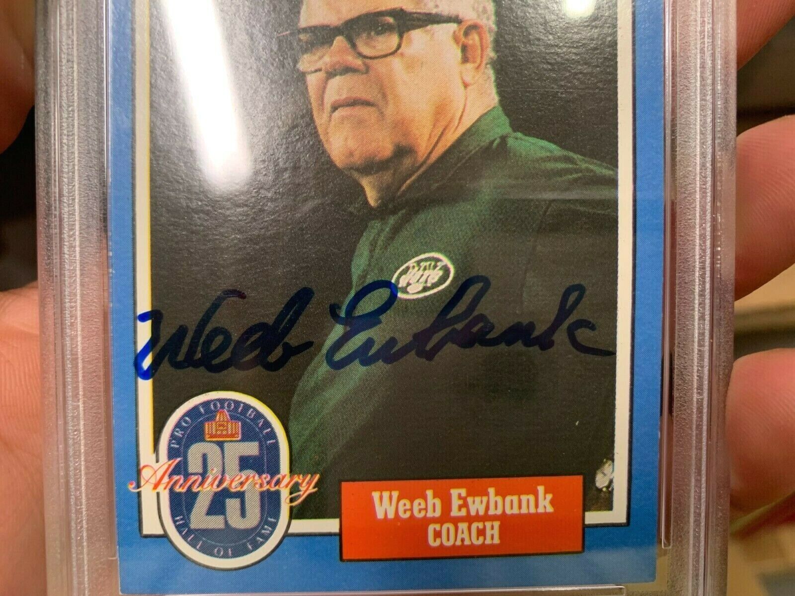 Weeb Ewbank HOF Jets Coach Autographed Signed Swell Card PSA Certified Slabbed