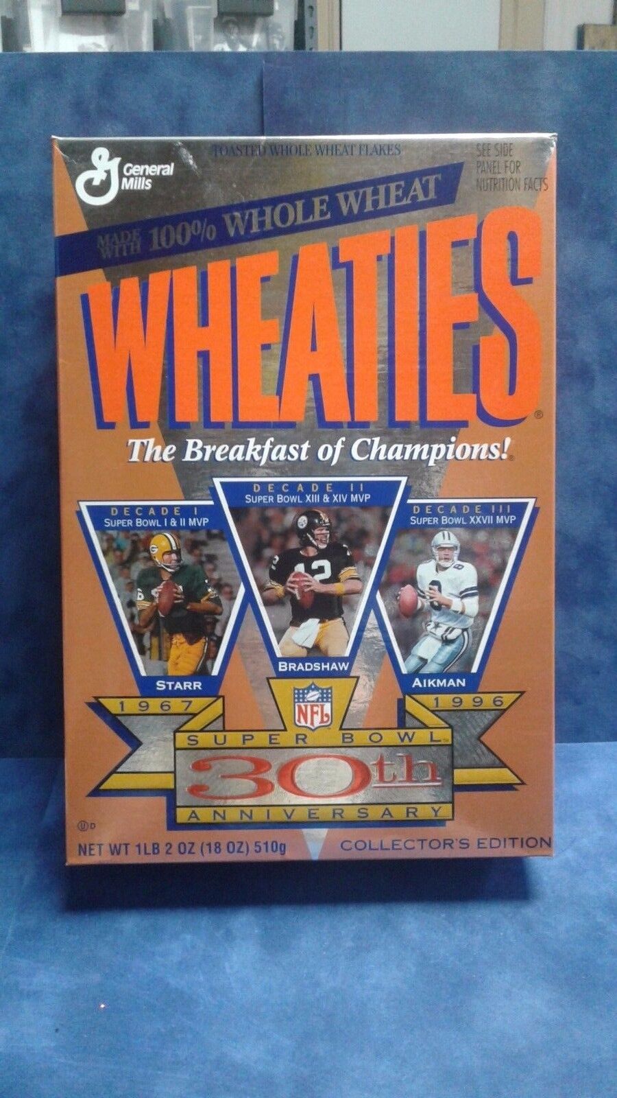 Wheaties Cereal Superbowl 30th Anniversary Box  Collector's Edition Aikman Starr