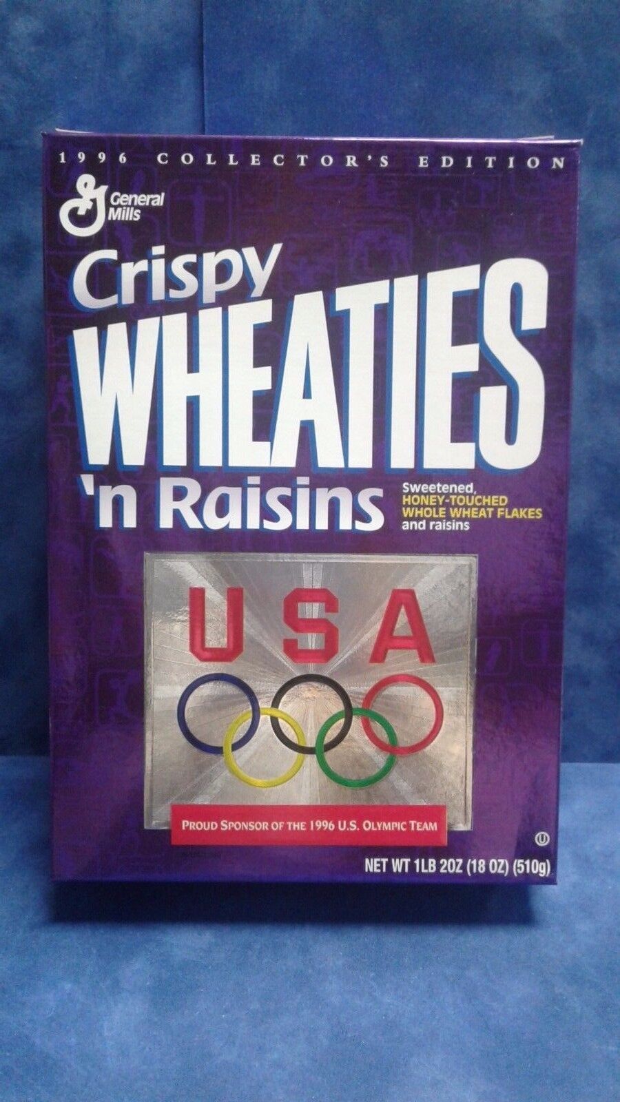 Wheaties Crispy Wheaties 'n Raisins USA Olympics Cereal Box 1996