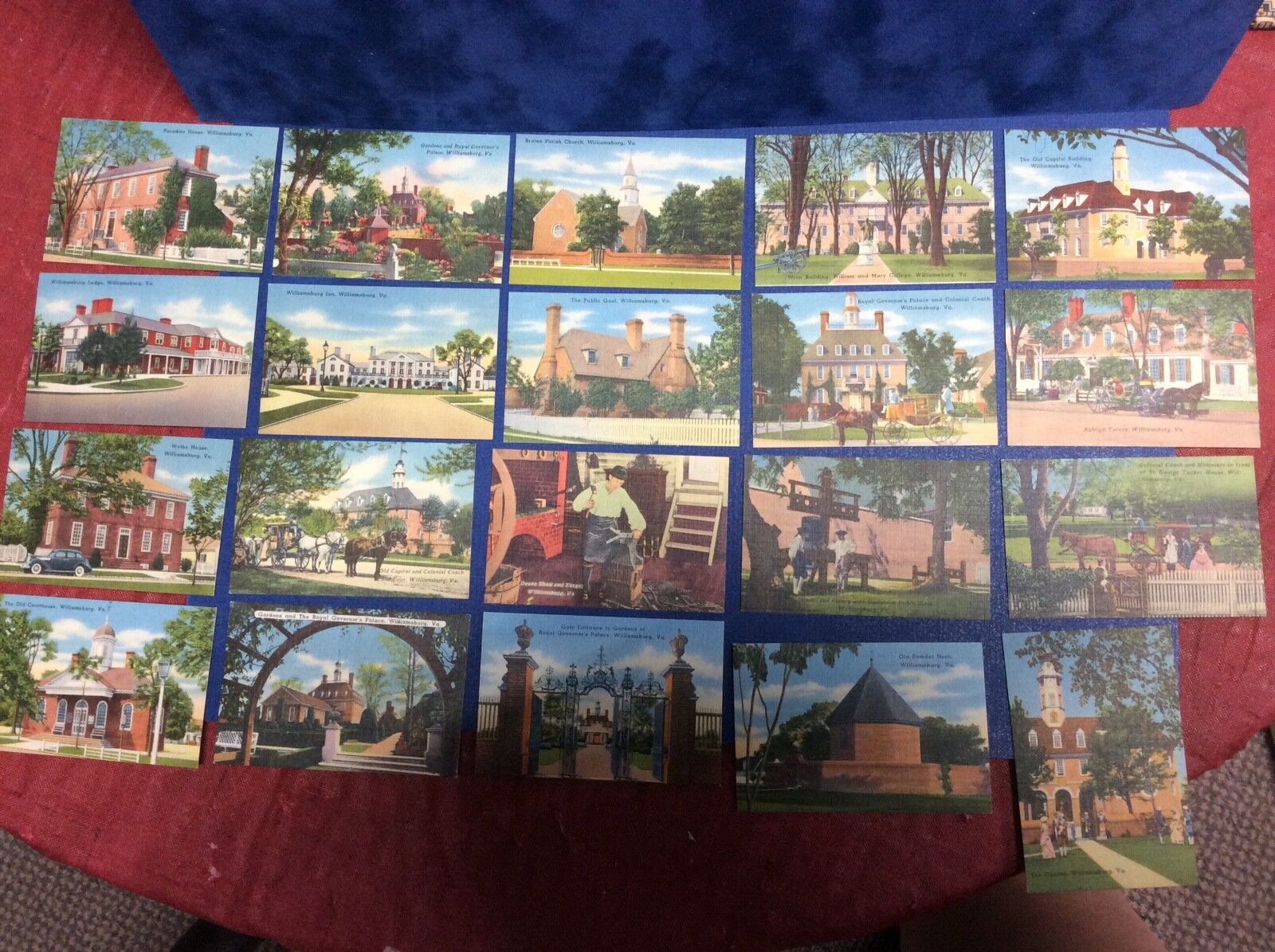 Williamsburg Virginia Postcards Lot of 20