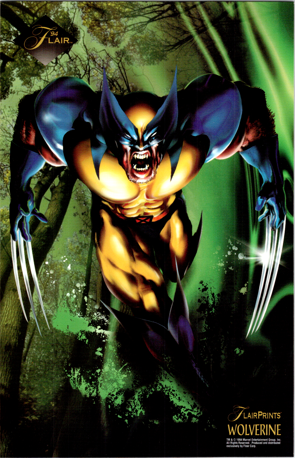 Wolverine 1994 Flair Prints 6.5x10 Photo Card in NM Condition