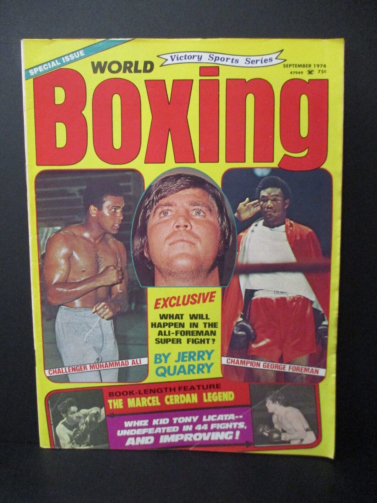 World Boxing Magazine Special Issue Ali Quarry Foreman Sports September 1974 EX