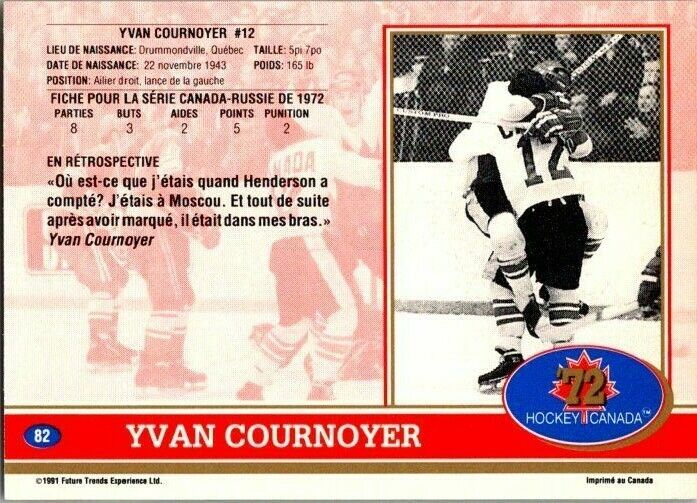 Yvan Cournoyer Montreal Canadiens Hand Signed FTE Hockey Card 82 NM-MT