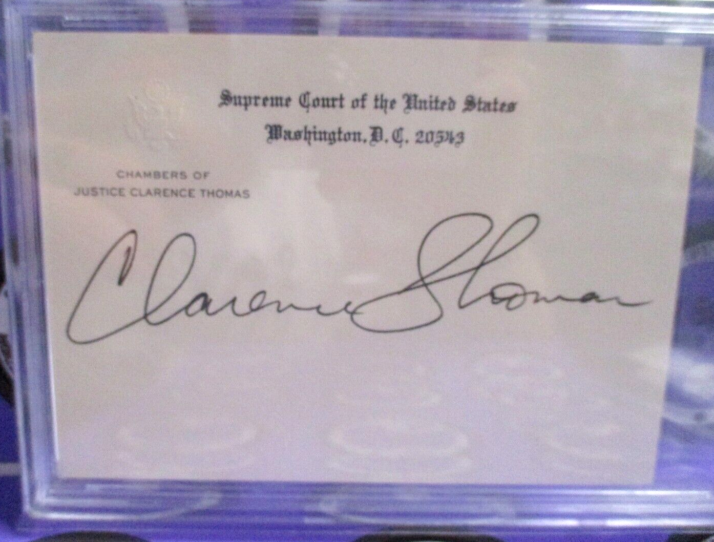 Clarence Thomas Autographed Index Card Signed PSA Certified #84688603 SCOTUS