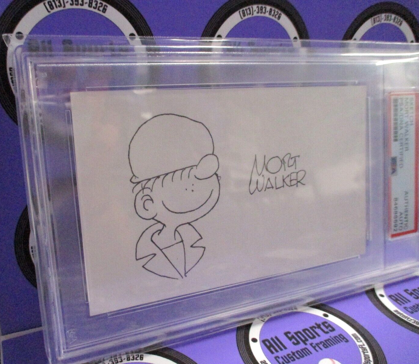 Mort Walker Autographed Index Card Signed PSA Certified #84688692 Cartoon