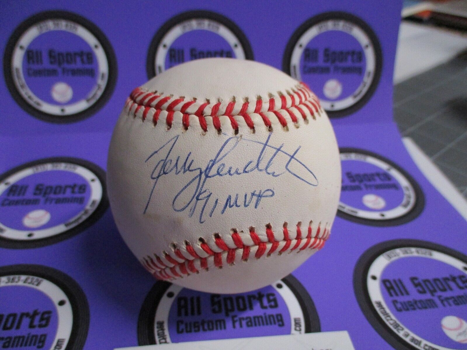 Terry Pendleton Atlanta Braves Autographed Baseball JSA #AD604491 1991 MVP Ins