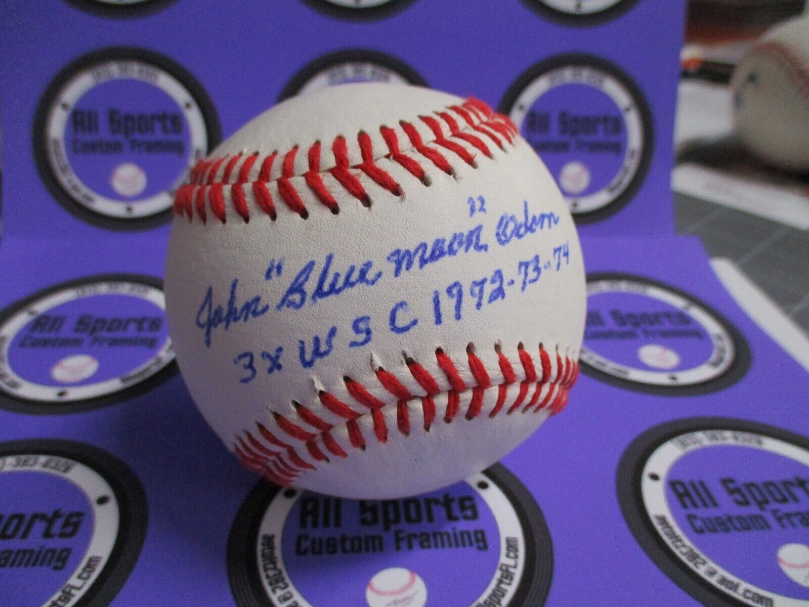 John Blue Moon Odem Oakland Athletics Autographed Baseball JSA #AD60422