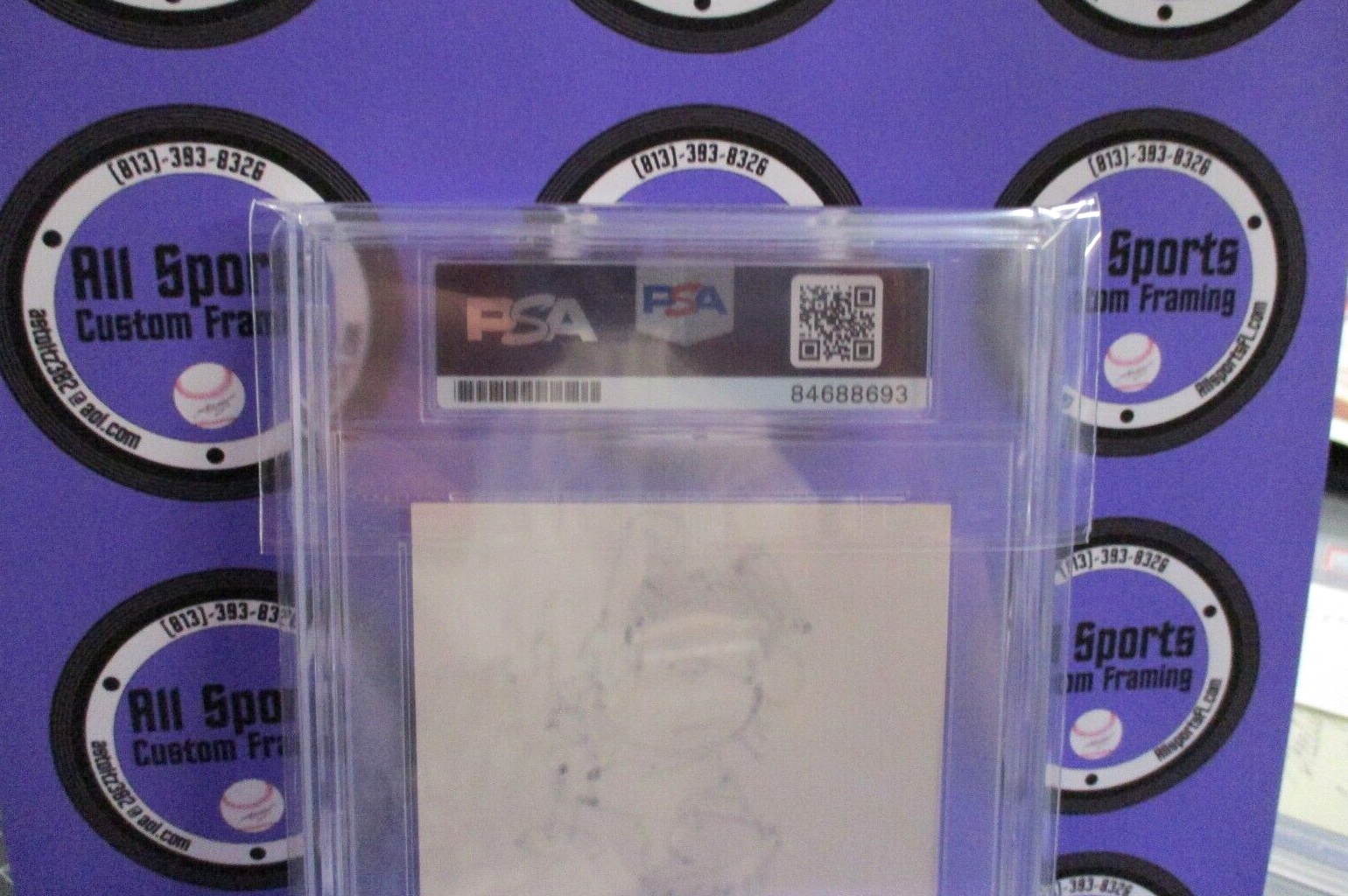 Bud Blake Autographed Index Card Signed PSA Certified #84688693 Tiger