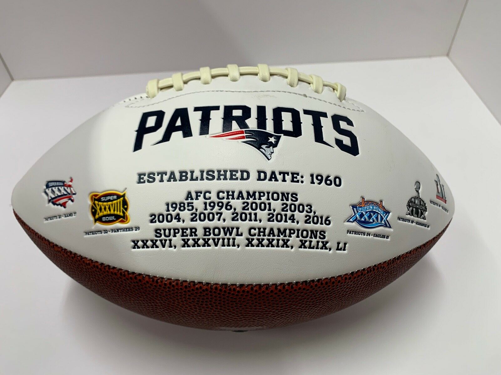 New England Patriots Stitched Logo Full Size Football NFL