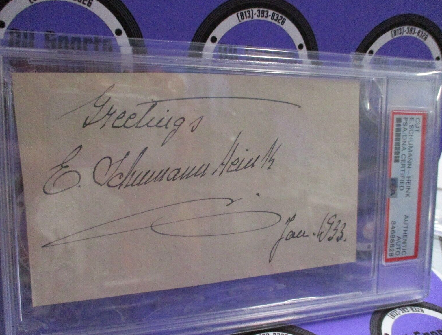 Ernestine Schumann Heink Autographed Index Card PSA Certified #84688628 slabbed