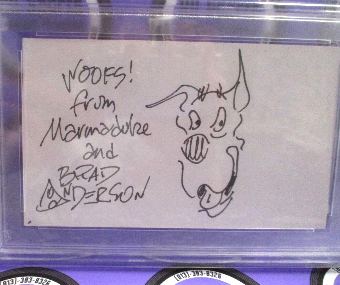 Brad Anderson Autographed Index Card Signed PSA Certified #84688669 Marmaduke