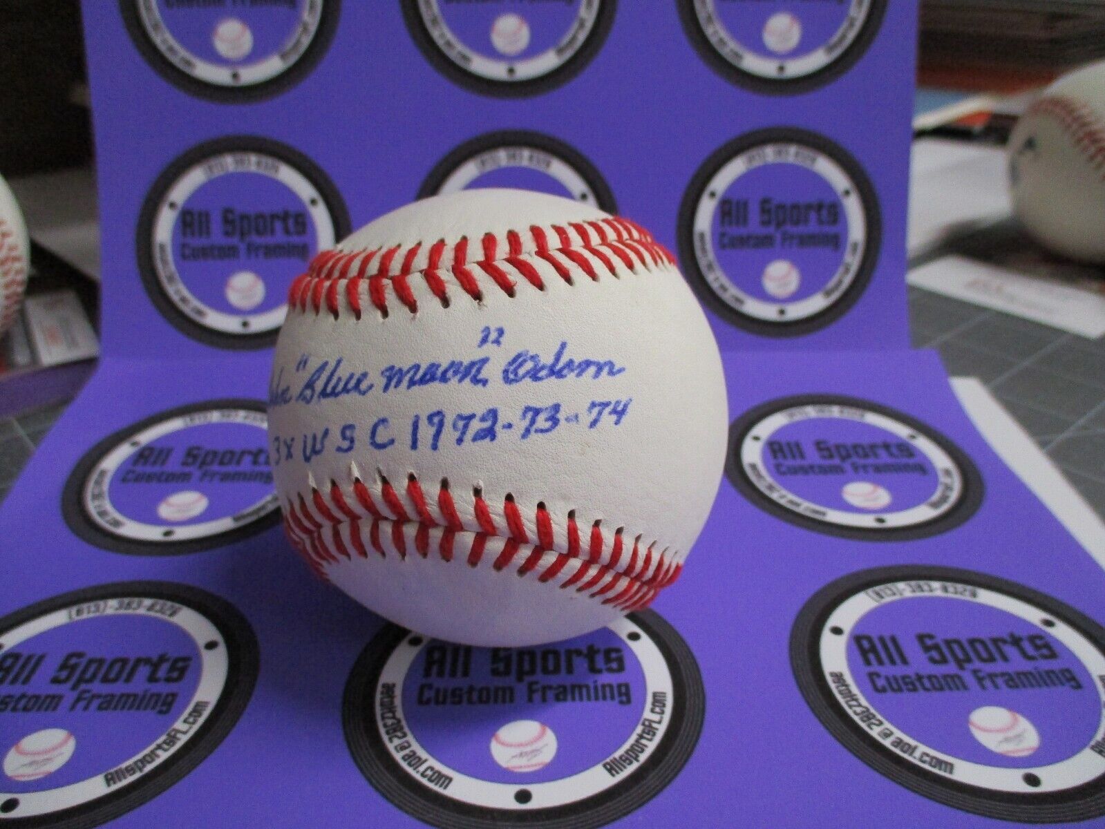 John Blue Moon Odem Oakland Athletics Autographed Baseball JSA #AD60422